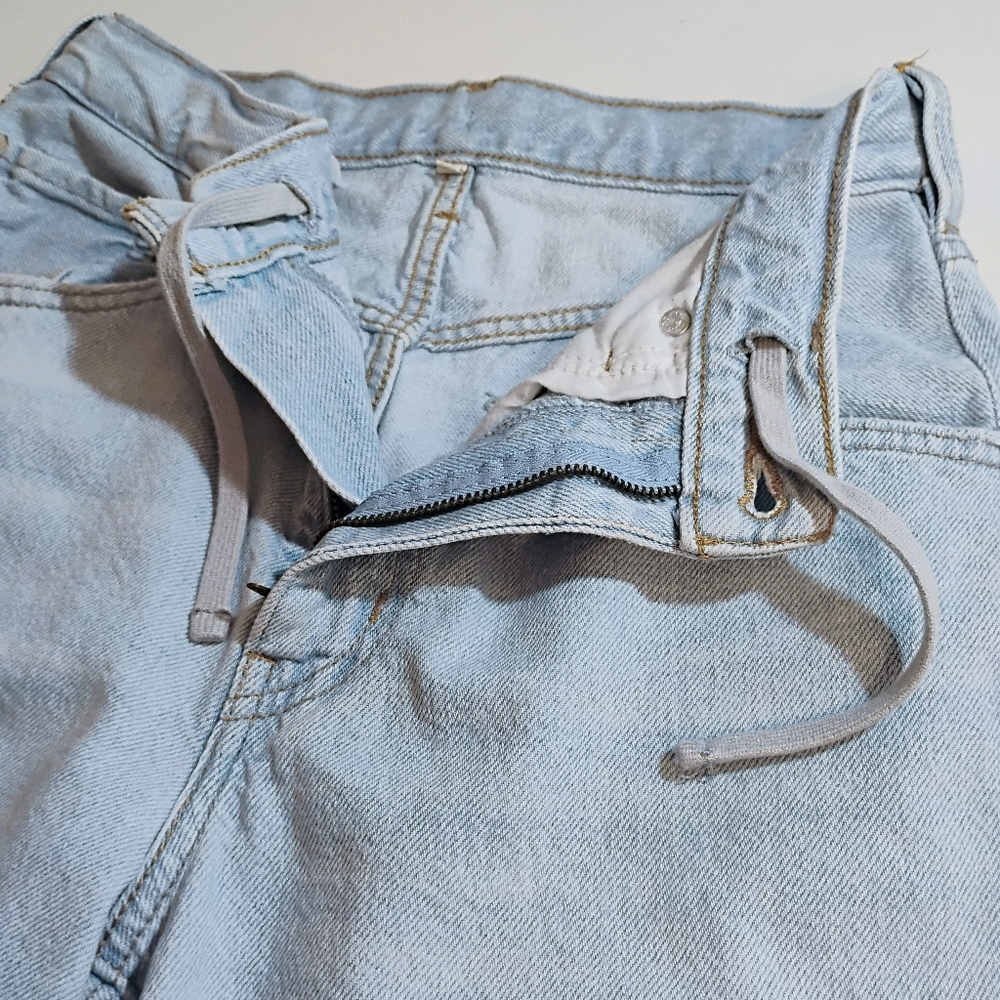 Levi's Baggy Straight Leg Light Wash Drawstring Jeans 27 - Picture 6 of 15